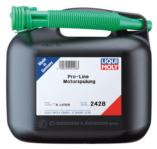 LIQUI MOLY Pro-Line Motorspülung zur Motorreinigung - 5 L, im blauen Kanister, reinigt den Motor von Ablagerungen vor dem Ölwechsel.