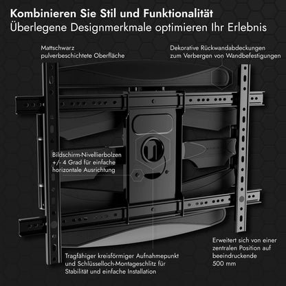 Invision TV Wandhalterung Schwenkbar Neigbar Ausfahrbar 37-75 Zoll - DXL-DE-IA