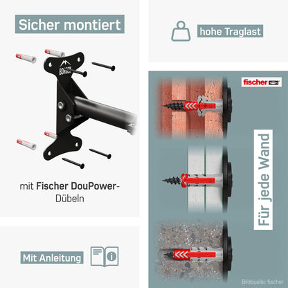 Borgen Fahrrad Wandhalterung – Einstellbar, Klappbar für MTB & Rennrad