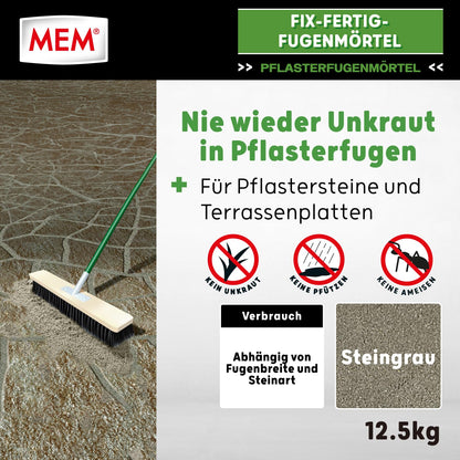MEM Fix-Fertig-Fugenmörtel steingrau 12,5 kg, anwendungsfertig
