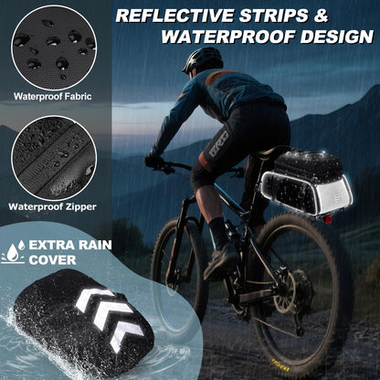 RAINSMORE 3-in-1 Gepäckträgertasche 15L, wasserdicht, schwarz