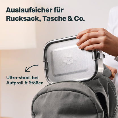 SILBERTHAL Brotdose Edelstahl Lunchbox mit Fächern – 3er Set