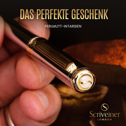Scriveiner Kugelschreiber Silberchrom echt vergoldet, Schmidt-Mine