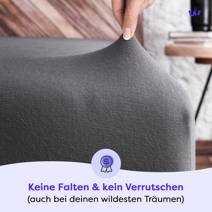 Wolkenfeld Spannbettlaken Frida Jersey 200x220–220x240 cm Anthrazit