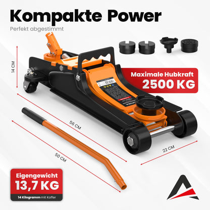 Rangierwagenheber 2,5T extra flach – Hydraulisch Orange