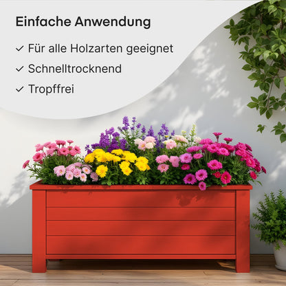 Grundmann Holzfarbe ACL 100 Holzlack - 3 Kg Rot RAL 3000 Feuerrot