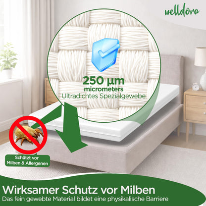 Welldora Milbenbezug Matratze 160x200 cm, Encasing für Allergiker