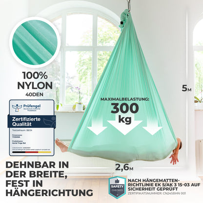 Yosana Hängematte Nylon Tuch Komplettset 5m x 2.6m - Mintgrün