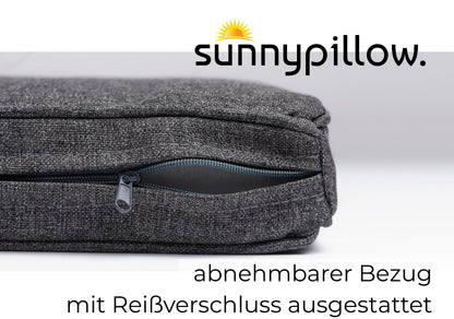 sunnypillow Bali Stuhlkissen 4er Set wasserdicht 45x45 cm Anthrazit