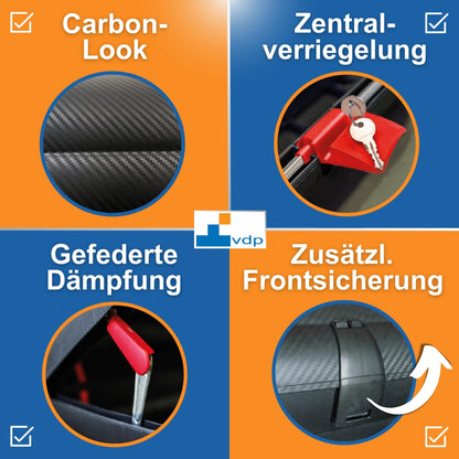 VDP BA320 Dachkoffer 320 Liter Volumen für Autos - Carbon Optik