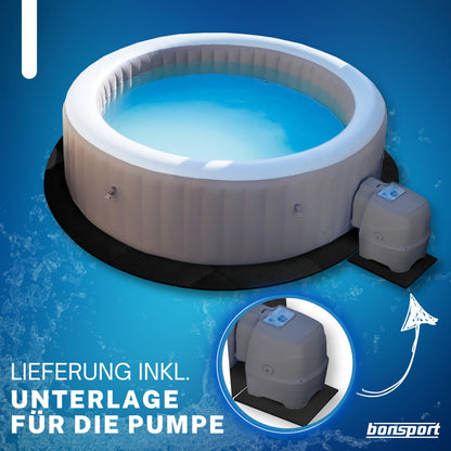 bonsport Whirlpool Unterlage rund 240 cm, Bodenschutzmatte schwarz