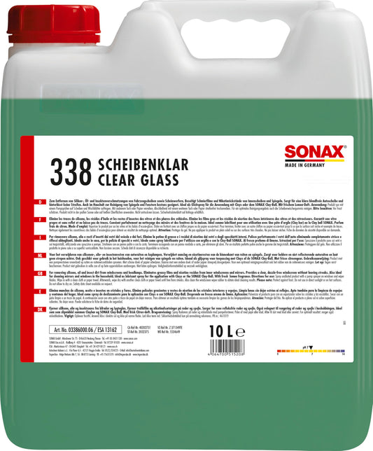 SONAX ScheibenKlar Scheibenreiniger Konzentrat – 10 Liter, blauer Kanister. Reinigt Fahrzeugscheiben für Scheibenwaschanlagen.