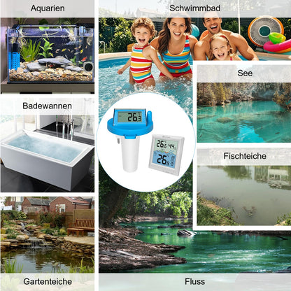 KETOTEK Funk-Poolthermometer Schwimmend Digital mit Solar