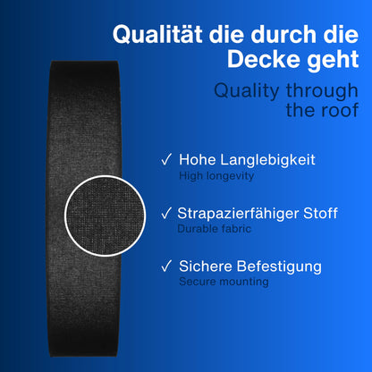 REV Rund 50cm Stoff Vintage Deckenleuchte - Schwarz