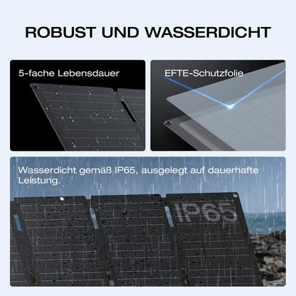 EF ECOFLOW 45W Tragbares Klappbares Solarpanel – Wetterfest IP68