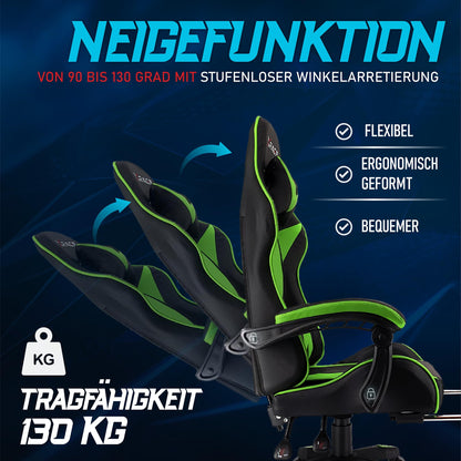 xRace Gaming Stuhl Ergonomischer Bürostuhl - Grün