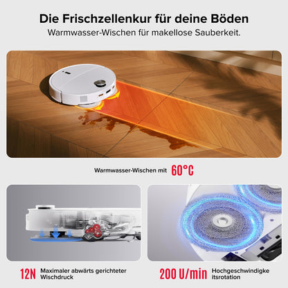 roborock Qrevo Curv 2 Pro Saugroboter mit Wischfunktion, Weiss