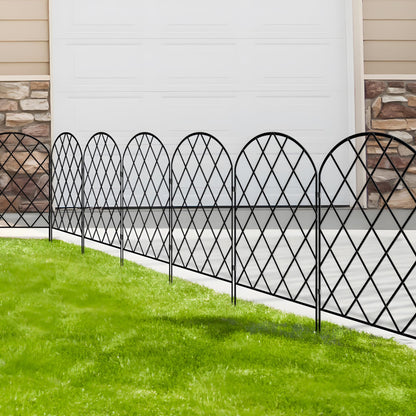 Thealyn Gartenzaun Metall Steckzaun, 10 Paneele, 3,3 m, schwarz