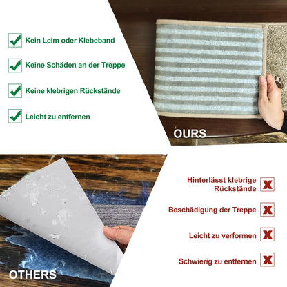 BEQHAUSE Stufenmatten rutschfest – 15 Stück 22x70cm Beige