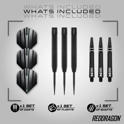 Red Dragon Razor Edge Black Steel Darts 24 g mit Flights und Schäften