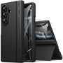 SIXBOX Hülle für Samsung Galaxy Z Fold 7 5G mit Ständer, Schwarz aus mattem PC mit Scharnierschutz