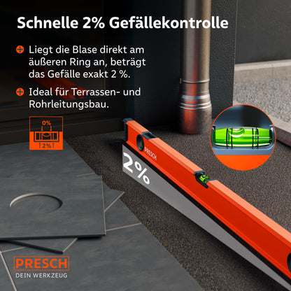 Presch Präzisions-Wasserwaagen Set 3tlg. – 40, 60, 100 cm