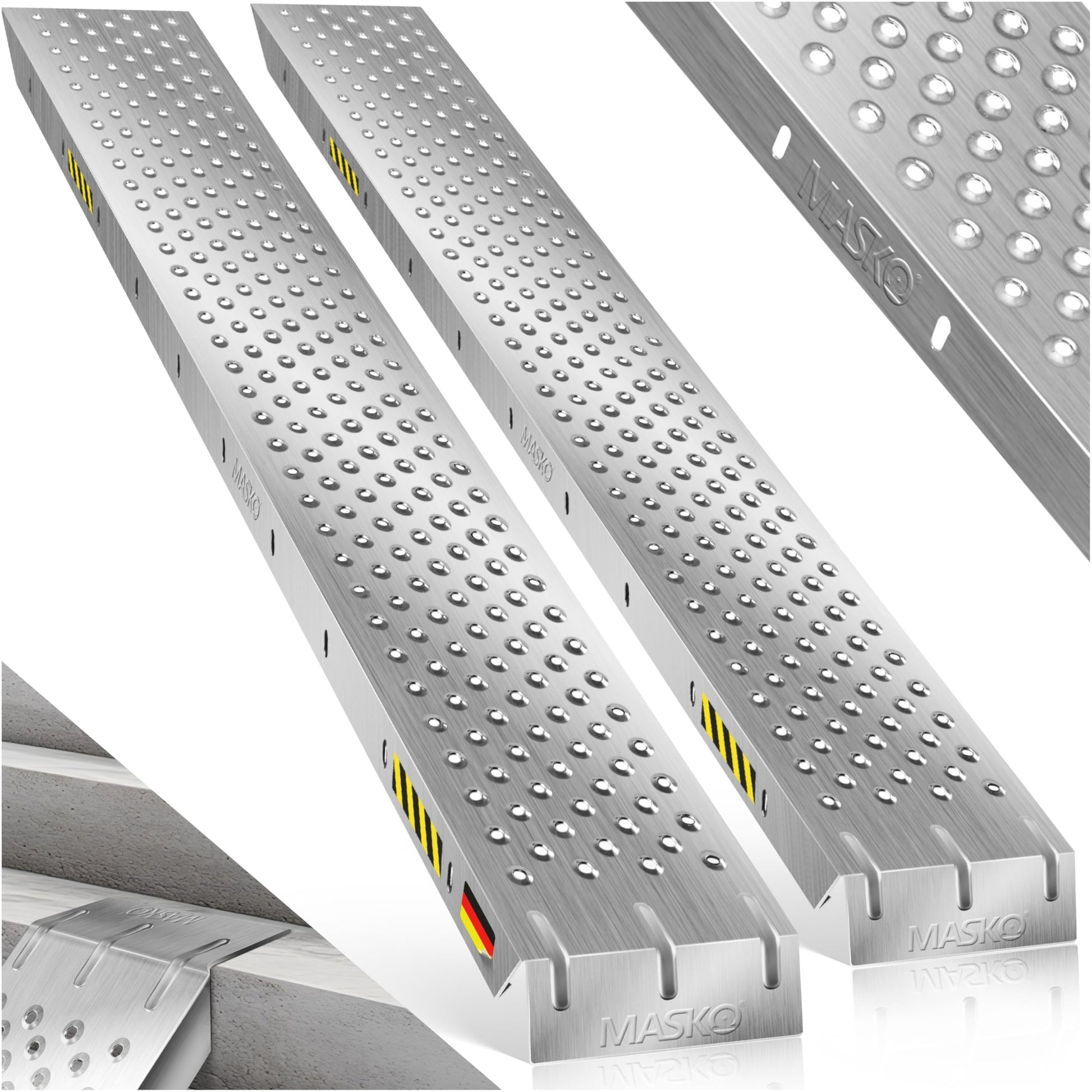 MASKO Auffahrrampe 2er Set aus verzinktem Stahl, 400 kg belastbar