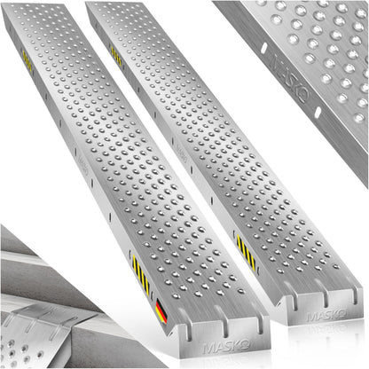 MASKO Auffahrrampe 2er Set aus verzinktem Stahl, 400 kg belastbar