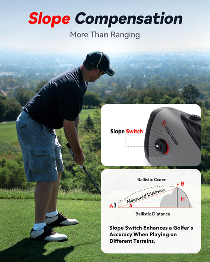 REDTIGER Laser-Entfernungsmesser Golf mit Slope, 1200 Yards, 7-fach