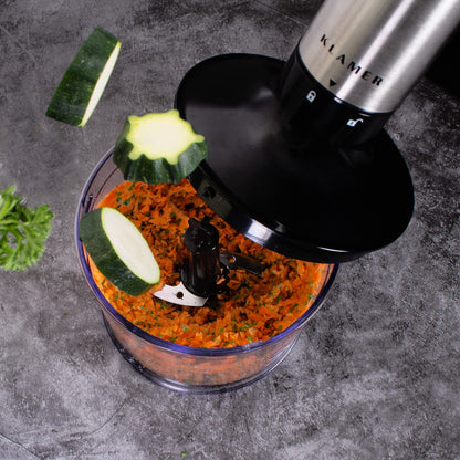 KLAMER Stabmixer Set 4-in-1 Pürierstab - 1000W Edelstahl