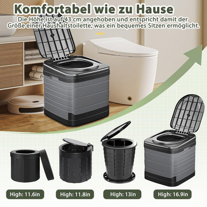 congumi Faltbare Campingtoilette XXL – Mobil, 40cm Höhe