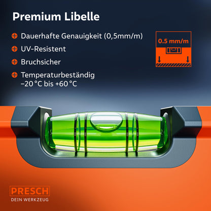 Presch Präzisions-Wasserwaagen Set 3tlg. – 40, 60, 100 cm