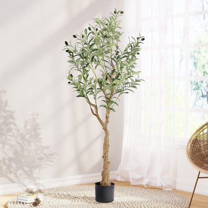 YOLEO Kunstpflanze Olivenbaum 150cm – realistisch für Innenraum