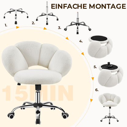 Yaheetech Bürostuhl Schreibtischstuhl Wolkenform ergonomisch weiss