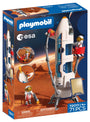 PLAYMOBIL Space ESA Mars-Forschungsrakete 72011 mit Startrampe, Greifarm und zwei Astronautenfiguren