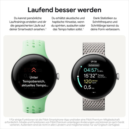 Google Pixel Watch 3 Android Smartwatch - 41mm LTE Silber poliert