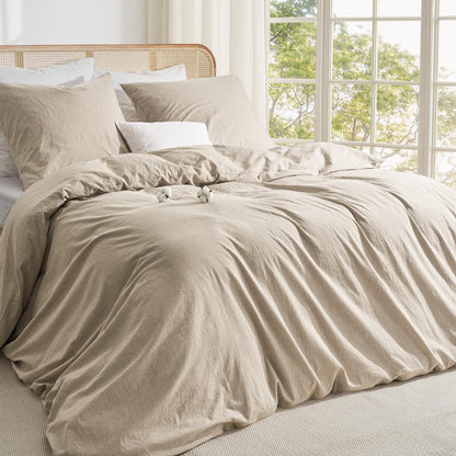Duvetnova Bettwäsche-Set 135x200 Baumwolle beige, 4-teilig