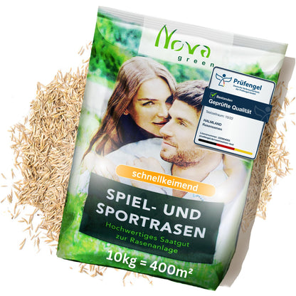 Premium Sport & Spiel Rasensamen - schnellkeimend trockenresistent 10kg