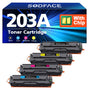 SODFACE 203A Toner Set 4er-Pack kompatibel für HP Color LaserJet Pro, vier Kartuschen in schwarz, cyan, gelb und magenta