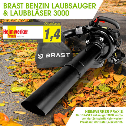BRAST Laubsauger Laubbläser Benzin – 4in1 Funktion 1,0kW