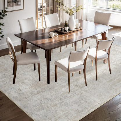 PureCozy Teppich 160x230 cm Beige-Grau, waschbarer Kurzflorteppich