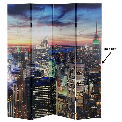 Mendler New York LED-Paravent 180x160cm - Timer, netzbetrieben