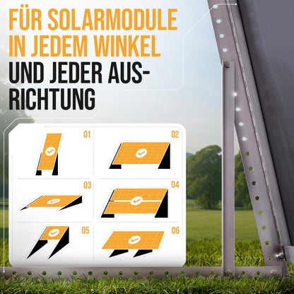 Lichtblicker Balkonkraftwerk Halterung 118 cm Alu für 2 Solarmodule