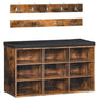 HOOBRO Garderobe EBF89HX01 – Rechteckige, vintagebraune Schuhbank-Wandgarderobe mit Sitzfläche und Haken. Für Schuhe und Kleidung im Flur.