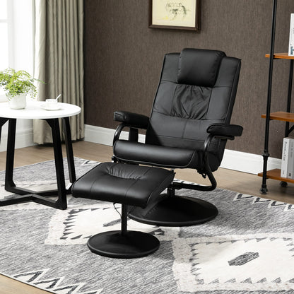 HOMCOM Relaxsessel Hocker – TV-Sessel, Massage, drehbar, Schwarz