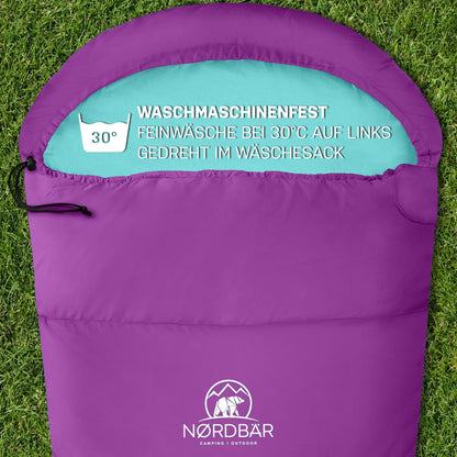 NORDBÄR Kinderschlafsack KSL120 – Mumienschlafsack bis 145 cm