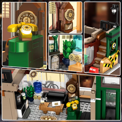 INSOON Stadt Detektiv Büro Haus Bausteine Modell – 1231 Teile, LED