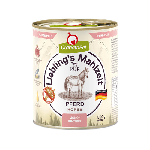 GranataPet Liebling's Mahlzeit Pferd PUR Hundefutter 6 x 800 g