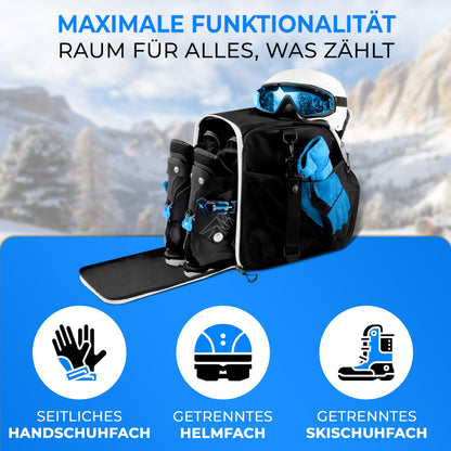STYNGARD Skischuhtasche Zermatt mit Helmfach, 40 L, Schwarz-Weiss