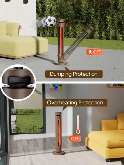 HeatSwiss Infrarot Standheizstrahler Terrassenheizer - 1500W Oszillation